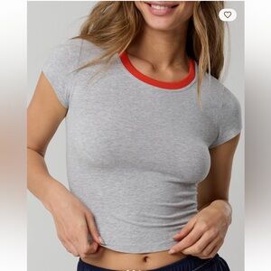 OFFLINE By Aerie Let's Stretch Ringer T-Shirt NWT Size S